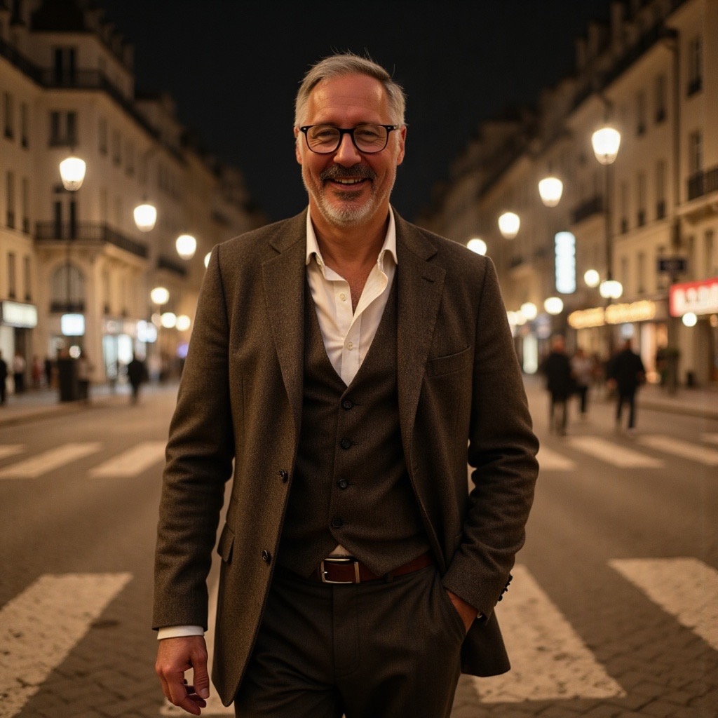 Frédéric Bouzy in a Paris street